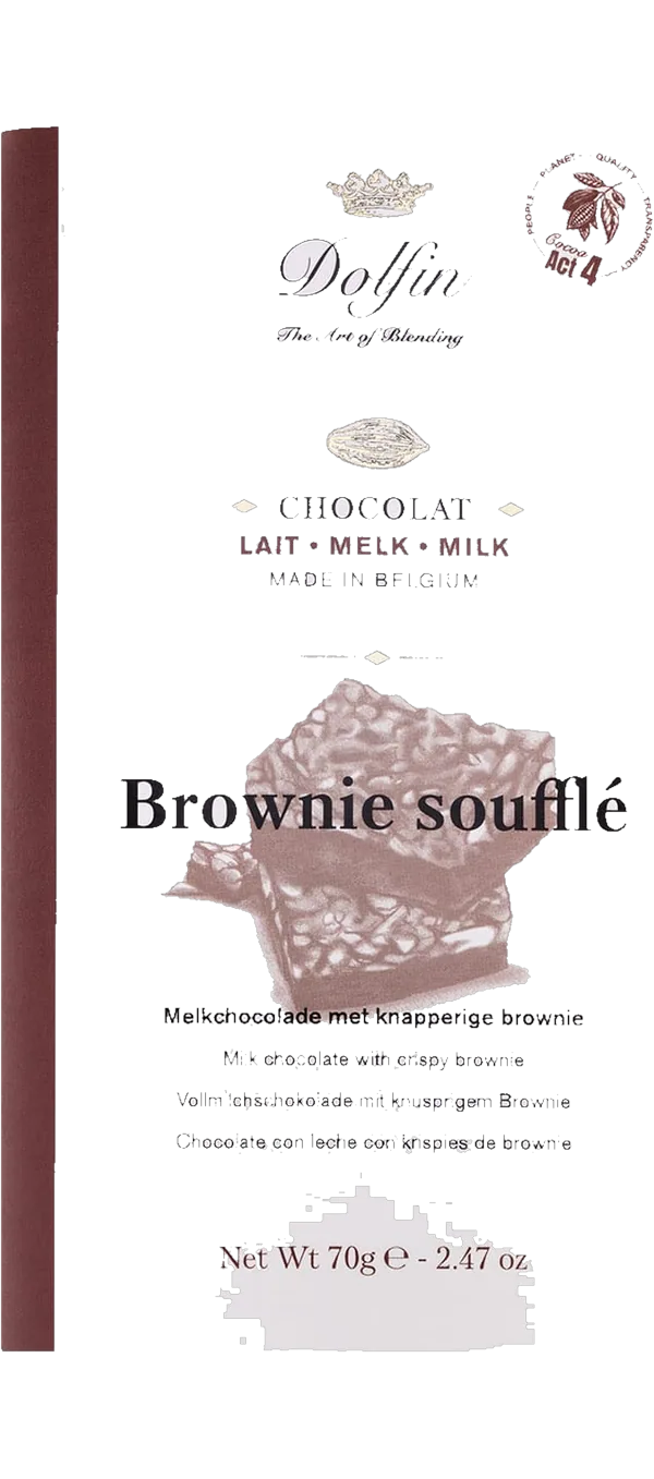 Dolfin Schokolade - Vollmilchschokolade mit Crispy Brownie