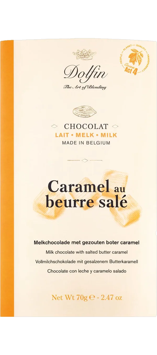 Dolfin Schokolade - Vollmilch mit Karamell und gesalzener Butter