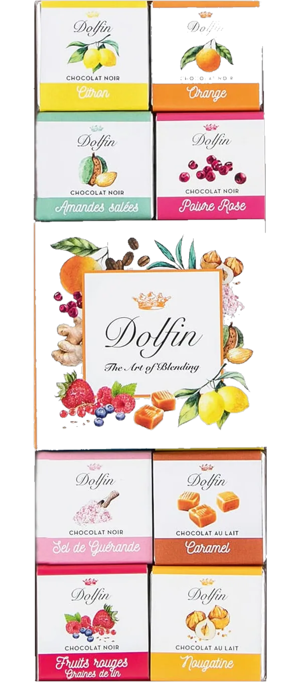Dolfin Schokolade - Carré 24 Panaché Minitafeln gemischt