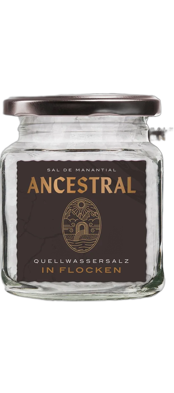Ancestral - Sal de Manantial en Escamas im Glas