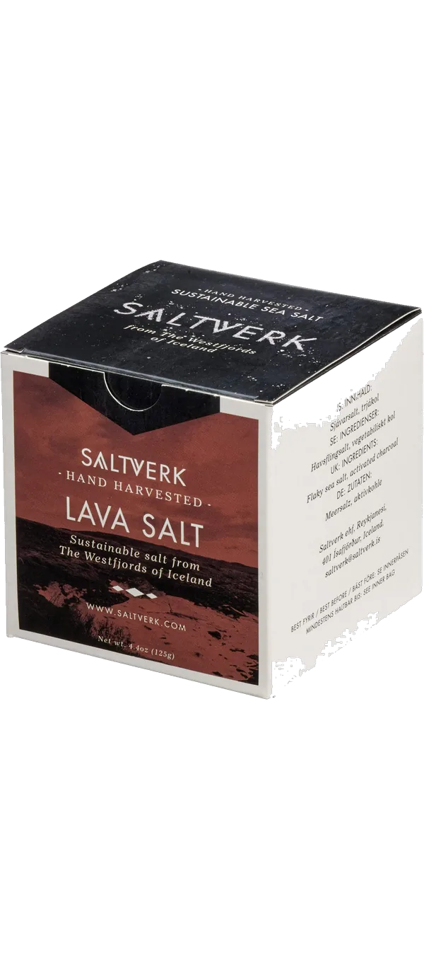 Saltverk - Lava Salt - Meersalzflocken mit Aktivkohle gefärbt