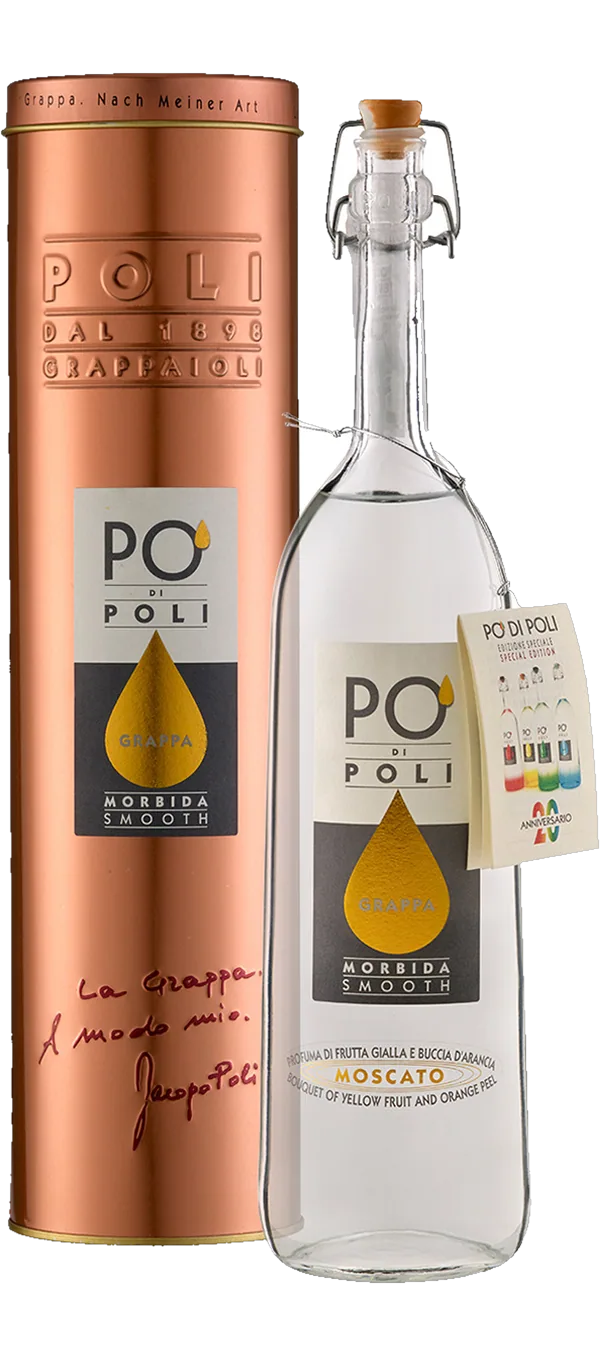 Jacopo Poli - Grappa PO´di Poli Morbida in Geschenkröhre