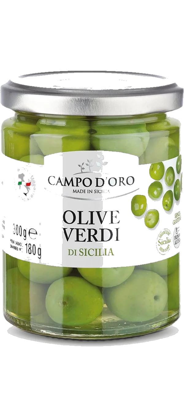 Große grüne Oliven aus Sizilien - Campo d'Oro
