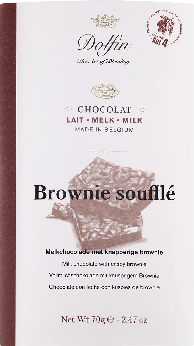 Dolfin Schokolade - Vollmilchschokolade mit Crispy Brownie