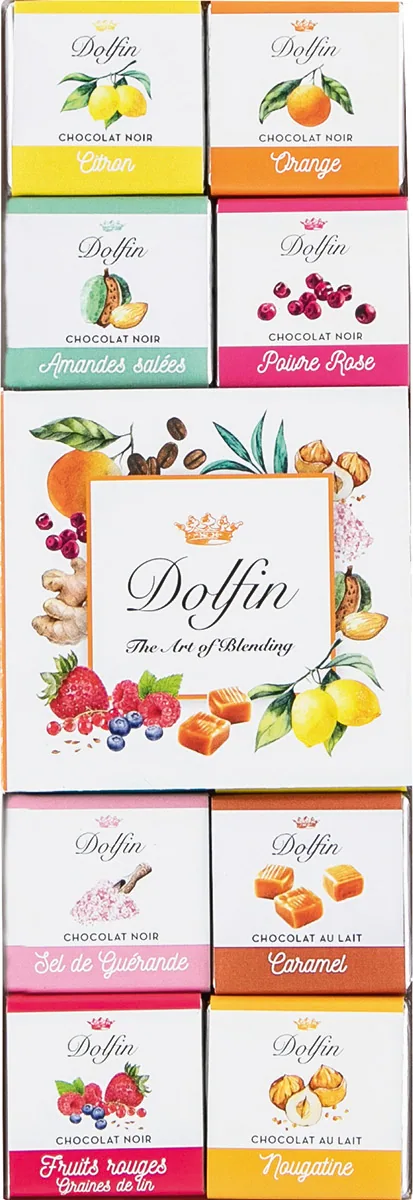 Dolfin Schokolade - Carré 24 Panaché Minitafeln gemischt