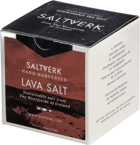 Saltverk - Lava Salt - Meersalzflocken mit Aktivkohle gefärbt