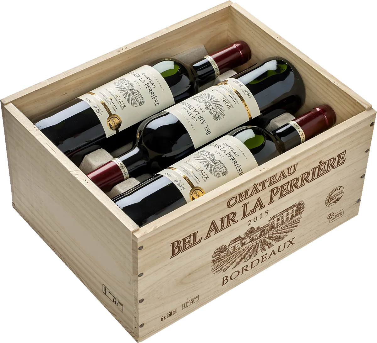 Château Bel Air La Perriere AOC in 6er Holzkiste 4,5 l