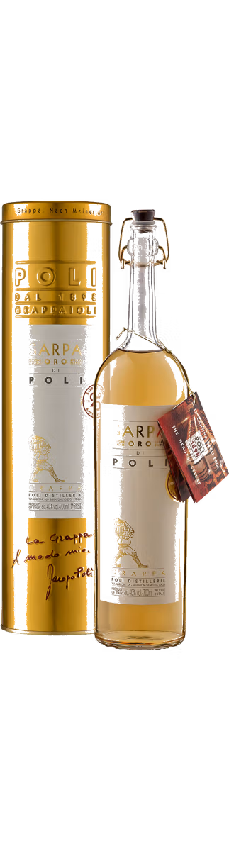 Jacopo Poli - Grappa Sarpa Barrique Oro di Poli in Geschenkröhre