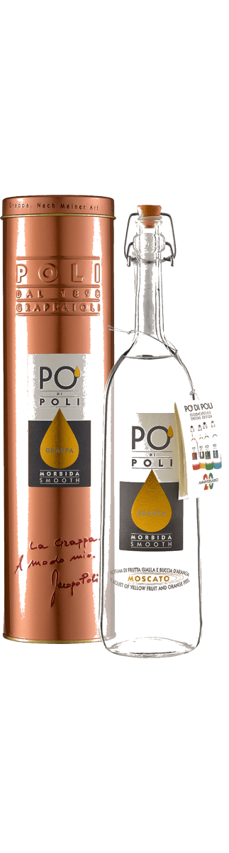 Jacopo Poli - Grappa PO´di Poli Morbida in Geschenkröhre