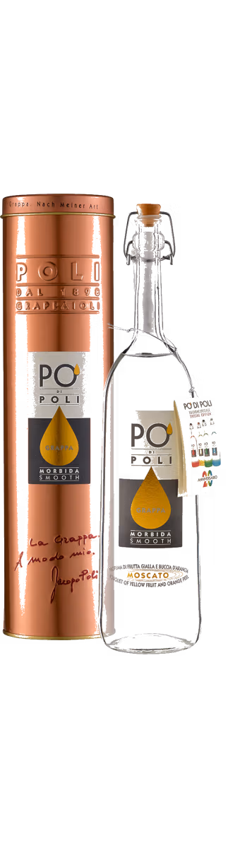 Jacopo Poli - Grappa PO´di Poli Morbida in Geschenkröhre