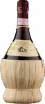 Renzo Masi Chianti Renzo M. 2024 Etikett – traditionelles Design auf Fiasco-Flasche.