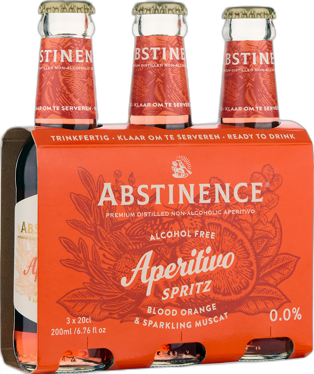 605214 Curated Beverages - Abstinence - Sparkling Blood Orange Spritz 3X0,2L - Alkoholfrei – Bild 1